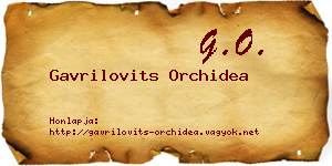 Gavrilovits Orchidea névjegykártya